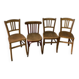 Set of 4 mismatched bistro chairs