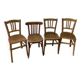 Série de 4 chaises bistrot dépareillées