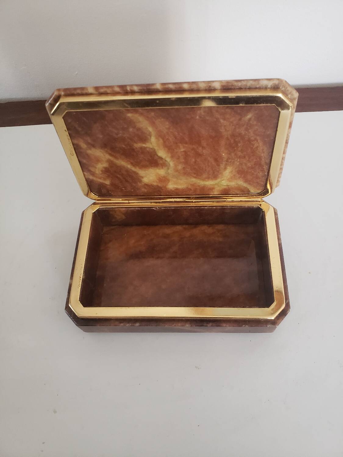 Old brown alabaster box