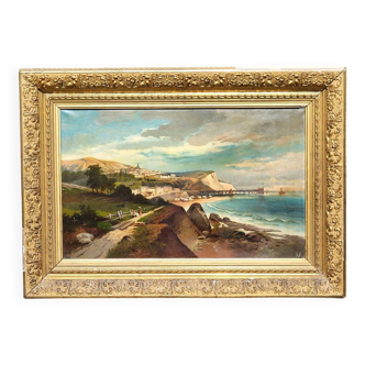 Mid 20th Century Mediterranean Coastal Landscape Painting