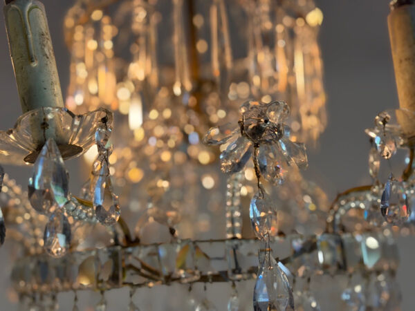 Lustre sac de perles en cristal, XIXème siècle