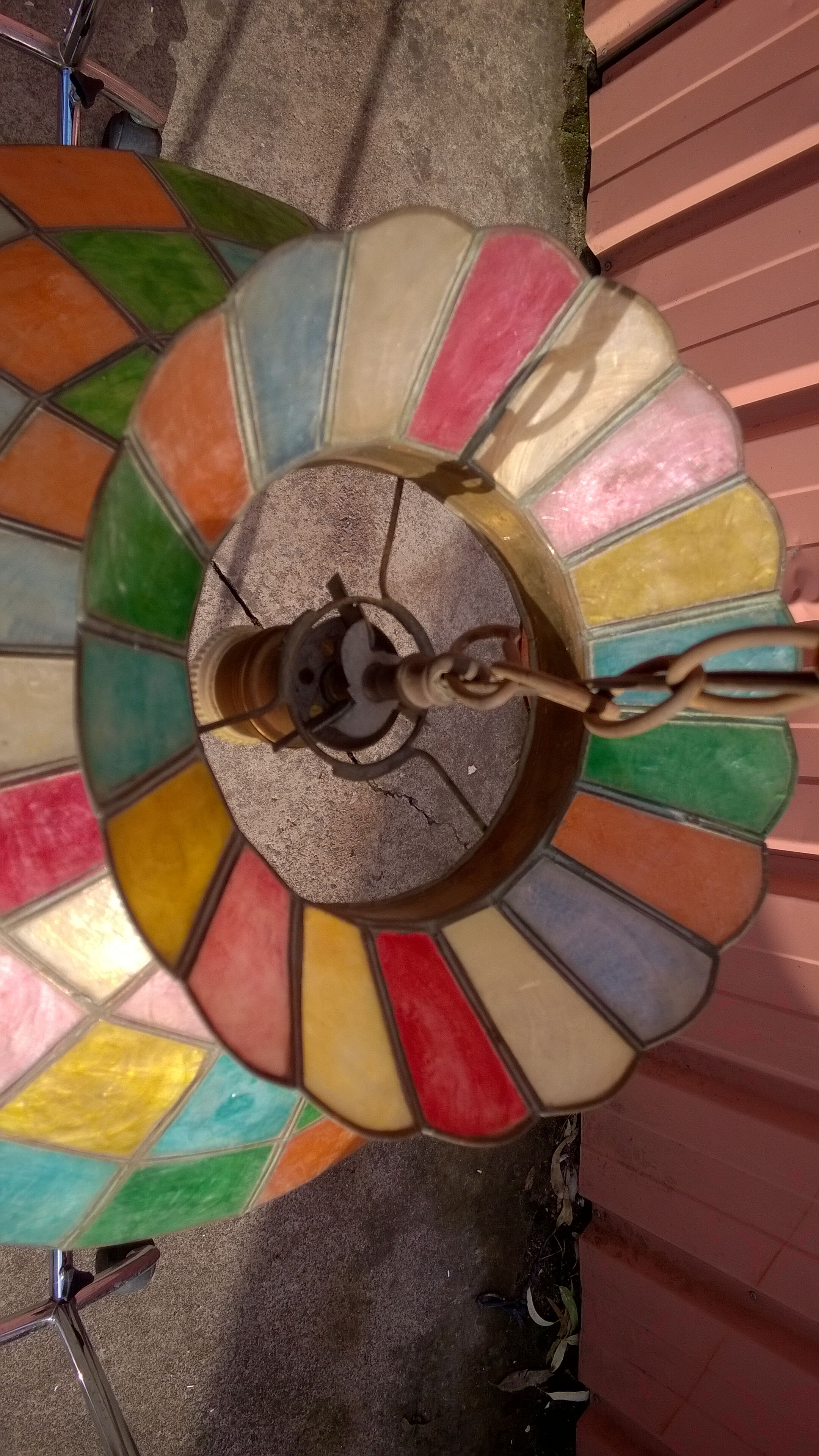 Multicolored mother-of-pearl chandelier