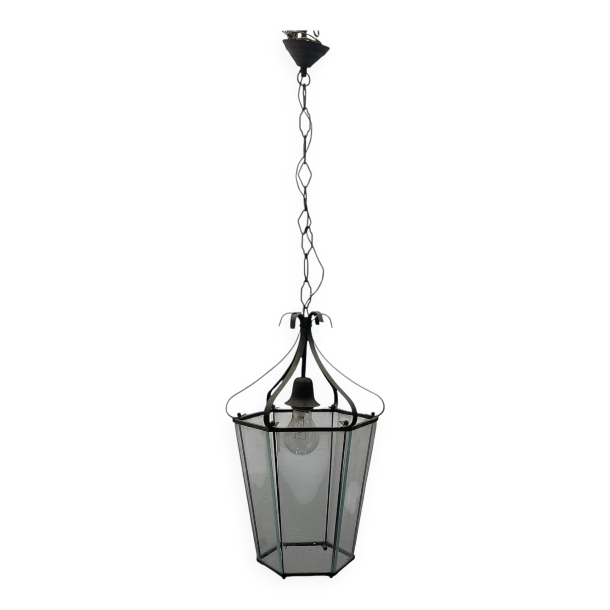 Bronze Glass Light Pendant 1950’s