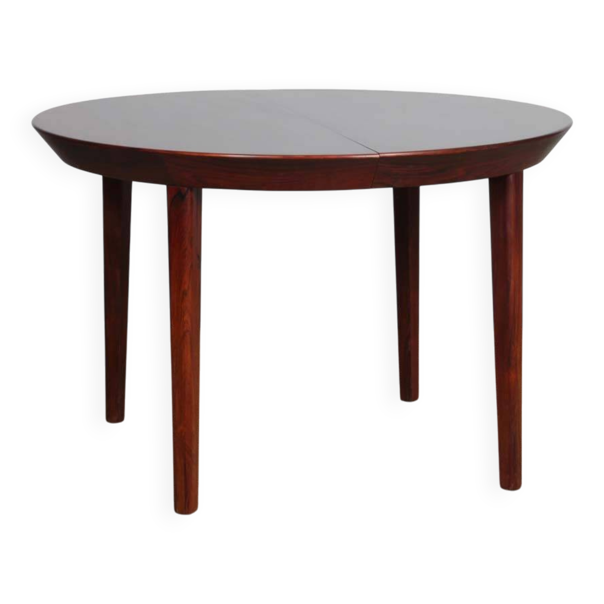 Round extendable table by Ole Hald for Gudme Møbelfabrik, 1960