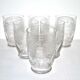 Series of 6 glasses cups 1920 in crystal engraved guilloché in pantogravure 9.2Ht