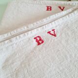 Set of 7 old linen tea towels