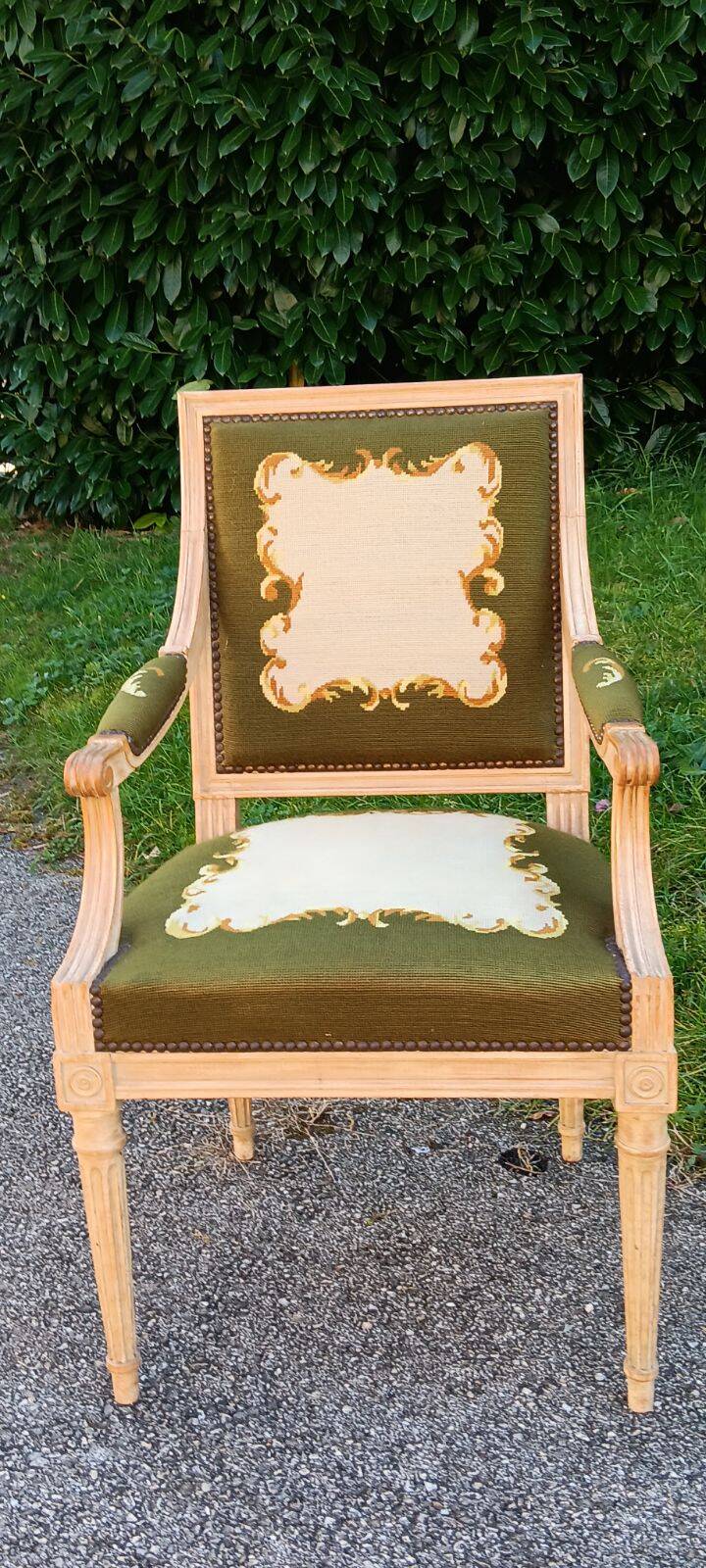 Louis xvi style upholstered armchair