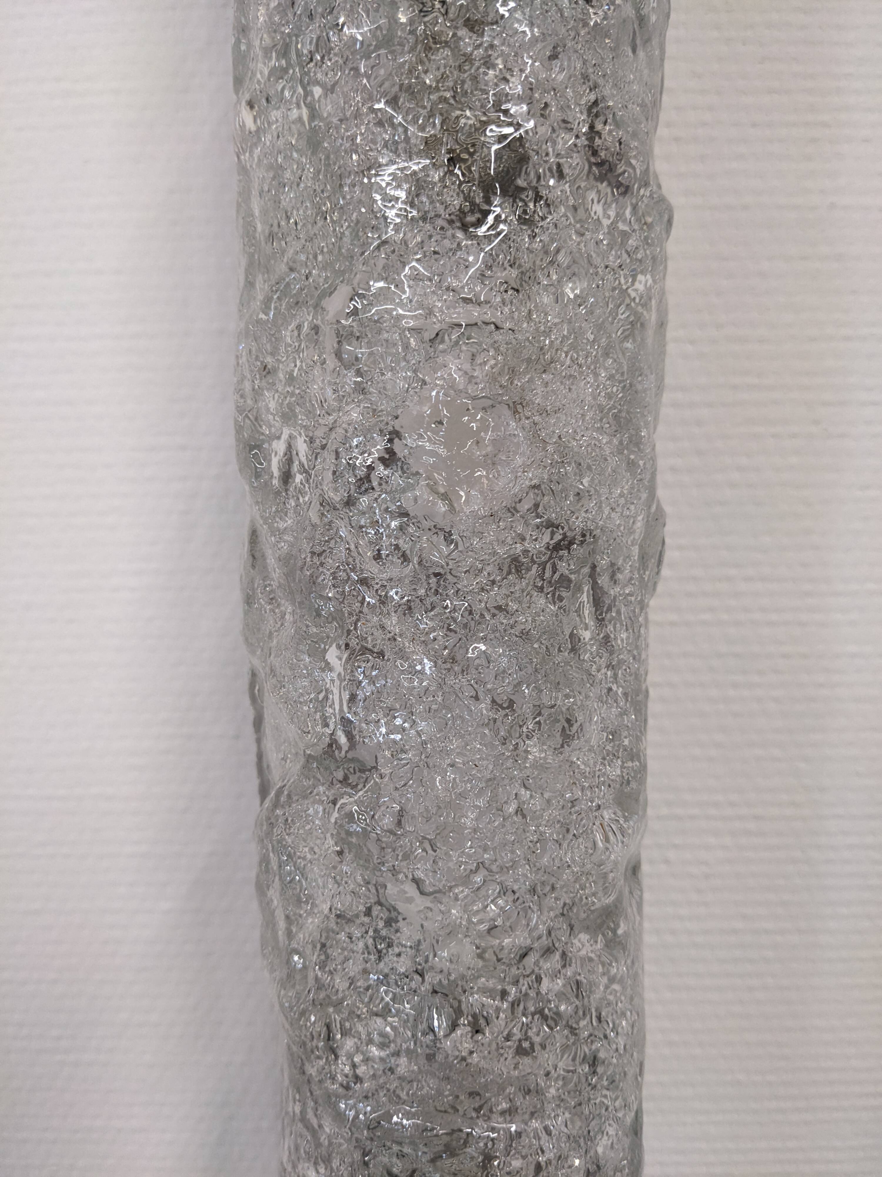 XL Murano glass wall sconce by Hillebrand Leuchten, Germany circa 1960.