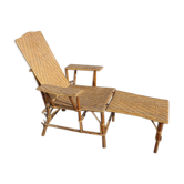Chaise longue en rotin