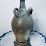 Grey stoneware jug of the botijo type, Spanish gargoulette