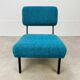 Modernist armchair from the 1950s in vintage blue boucle fabric.