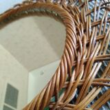 Oval rattan mirror 60s