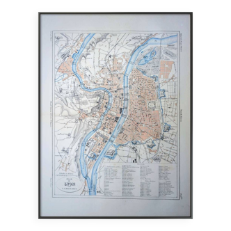 Map of Lyon, printed in 1883.