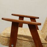 Paire de fauteuils bohèmes jaunes vintage de style milieu du siècle remis à neuf
