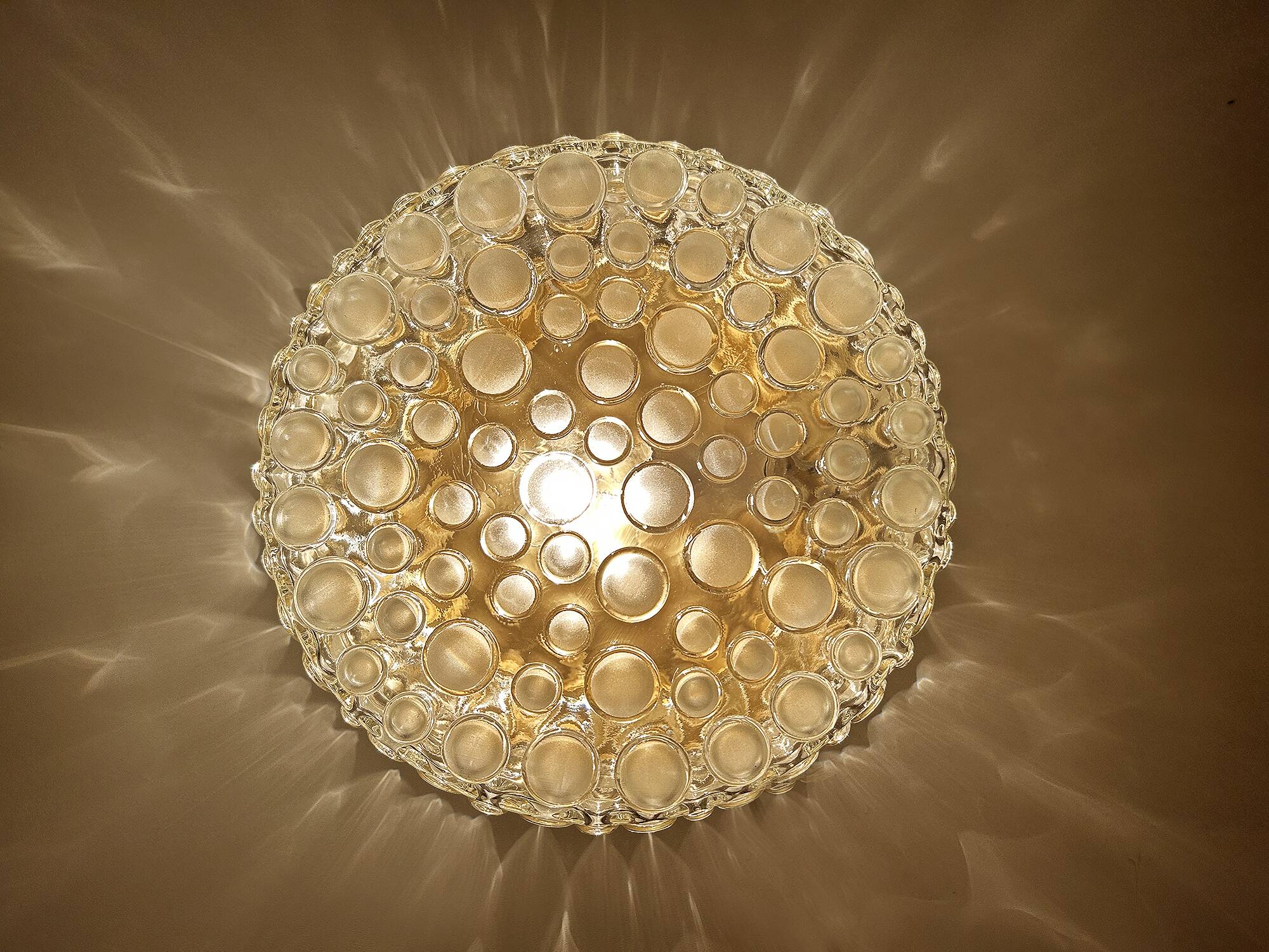 Paire d'appliques vintage en verre à bulles