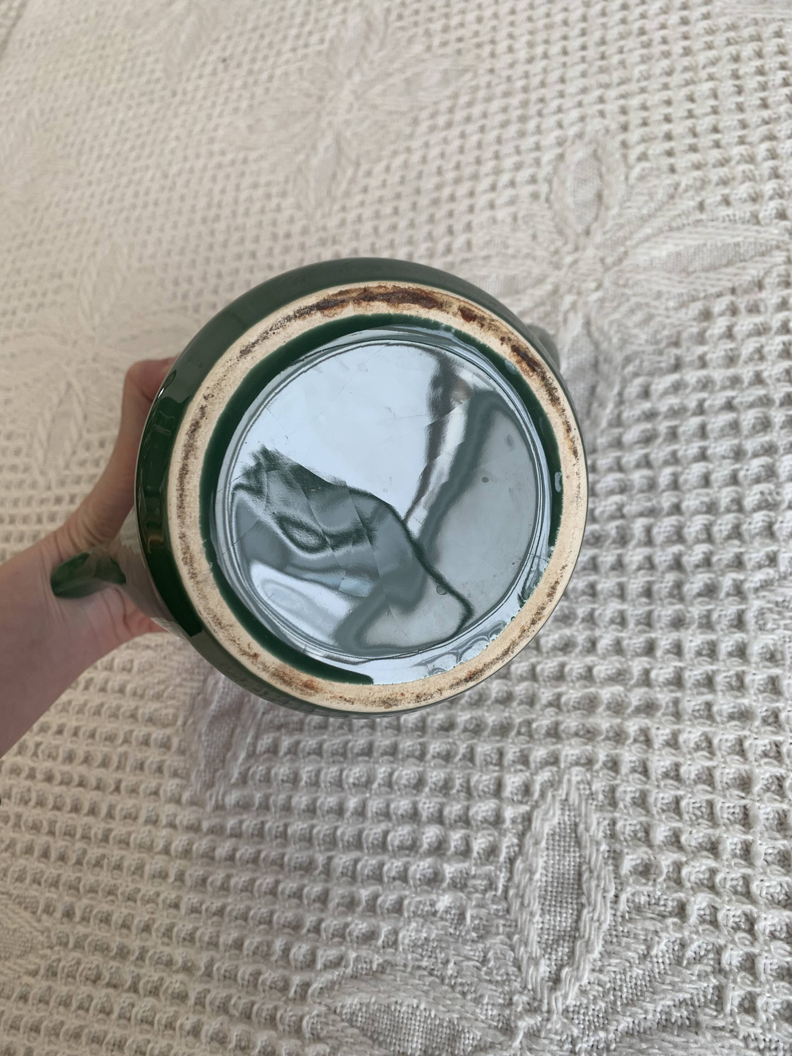 Green ceramic teapot/coffee maker, vintage