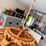 Vintage wicker chandelier and cannage