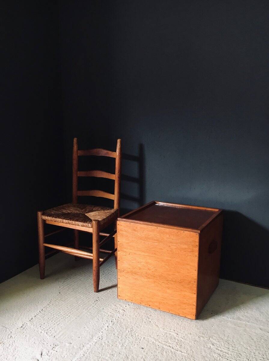 Handcrafted Cubical Side Table, Belgium, 1950s