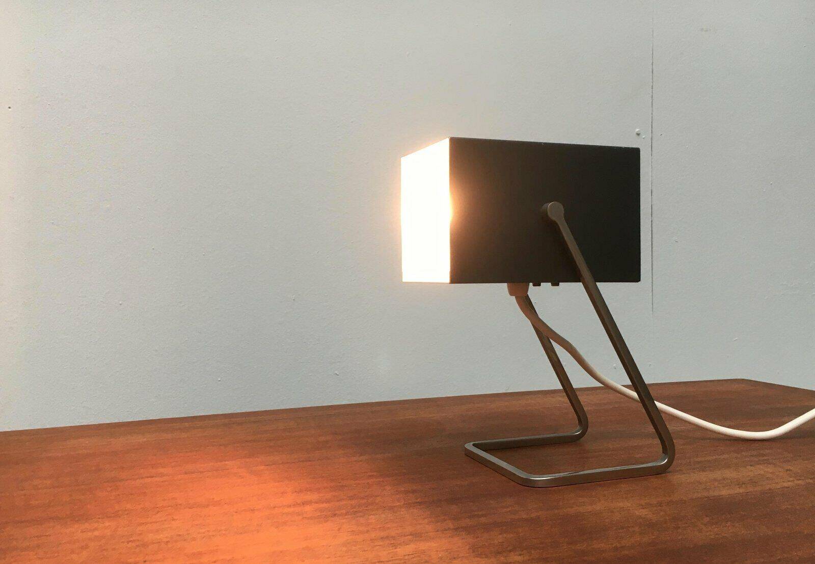 Mid-century German cube table lamp by Kaiser Idell Leuchten.