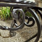 Marble and wrought iron coffee table