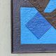Mid-Century Modern Swedish "Geometric Blue", Vintage Abstract Oil Painting, Framed