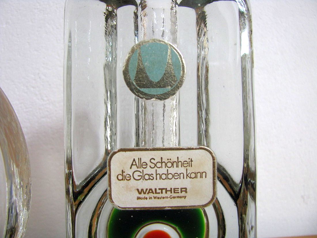 Vintage crystal glass vases from Walther , 1970s