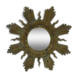 Ancien miroir soleil en plomb style Line Vautrin Irena Jaworska 48 cm - 18,89 "
