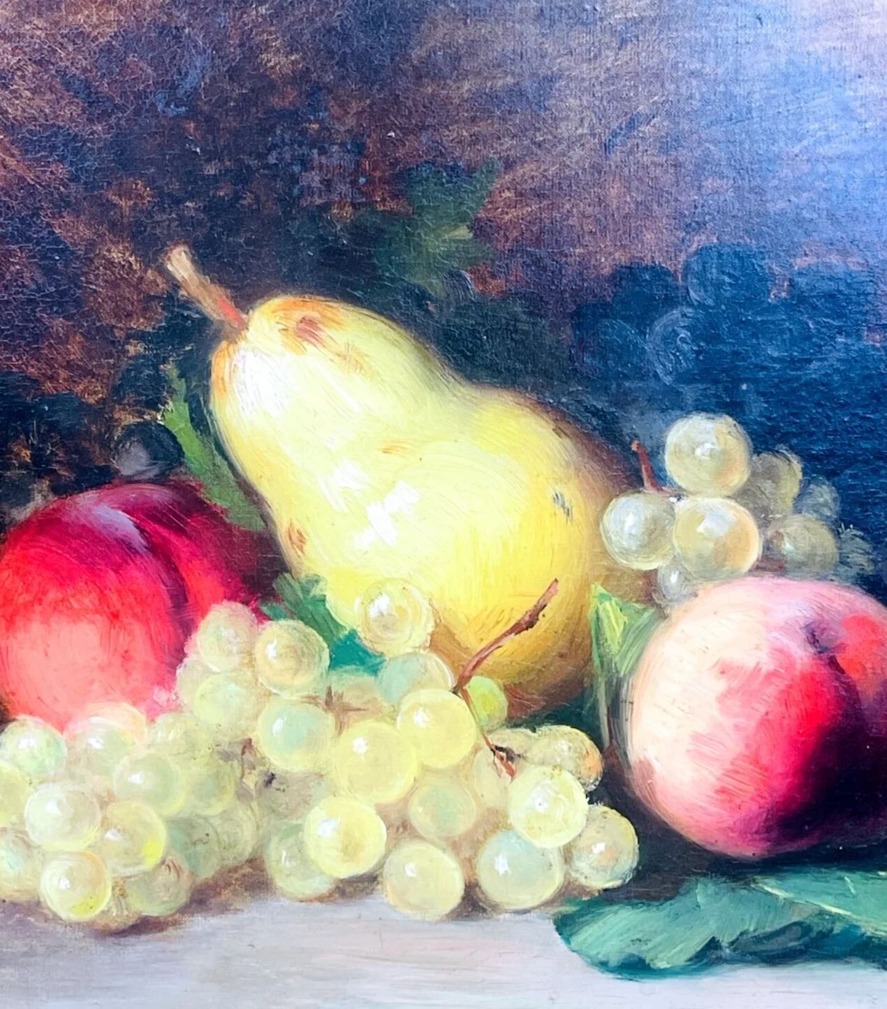 Descamps-Sabouret, still life with fruits, oil on canvas signed