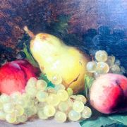 Descamps-Sabouret, still life with fruits, oil on canvas signed
