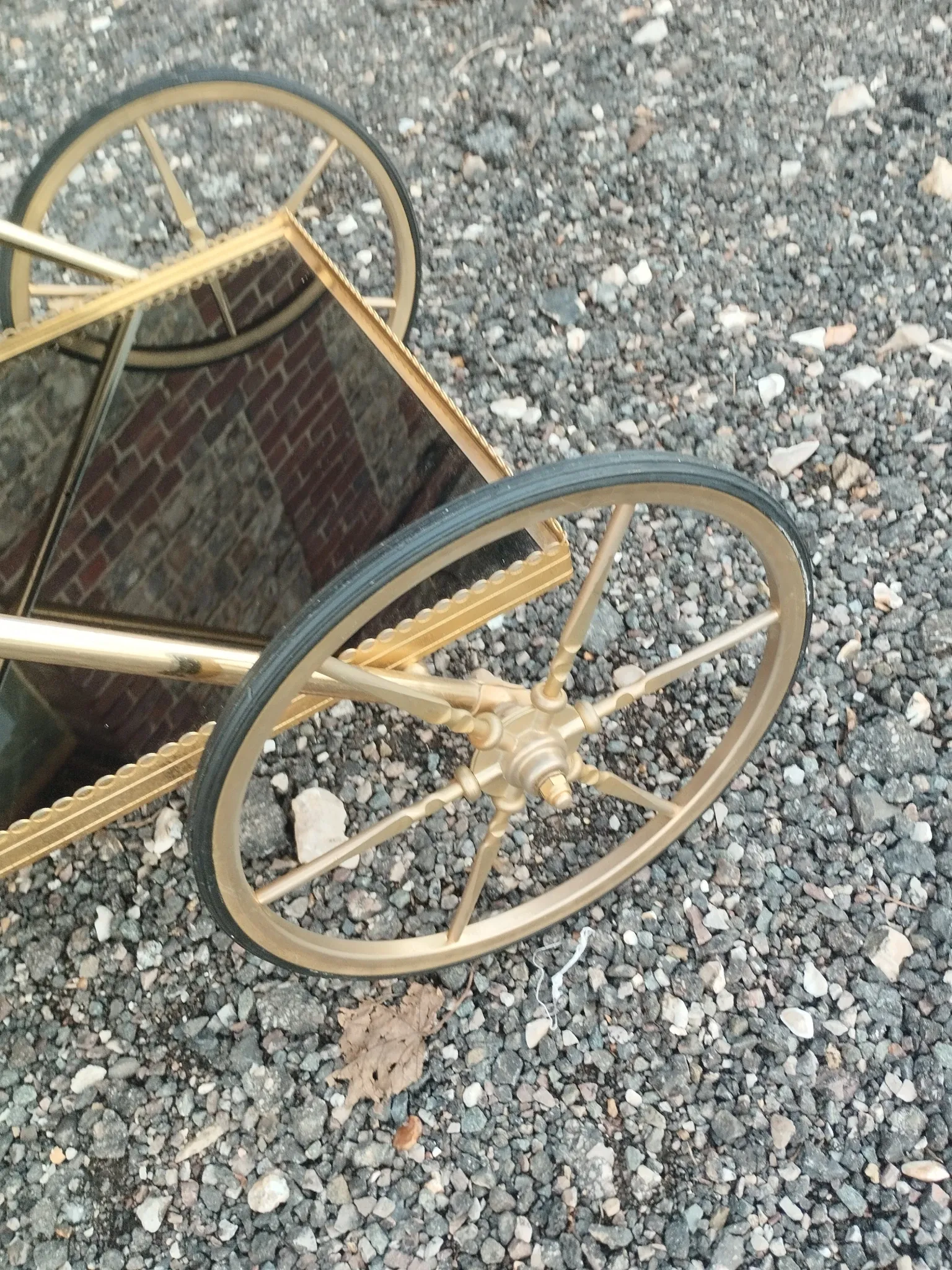 Vintage antique golden metal dessert stand