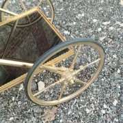 Vintage antique golden metal dessert stand