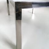 Steel Coffee Table in the Style of Nanda Vigo with a Mirrored Top, Italy, 1970s