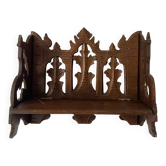étagère murale ancienne style gothique bois ajouré