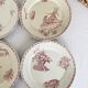 Set 5 plates Terre de Fer flat Badonviller stamped F.T model screen