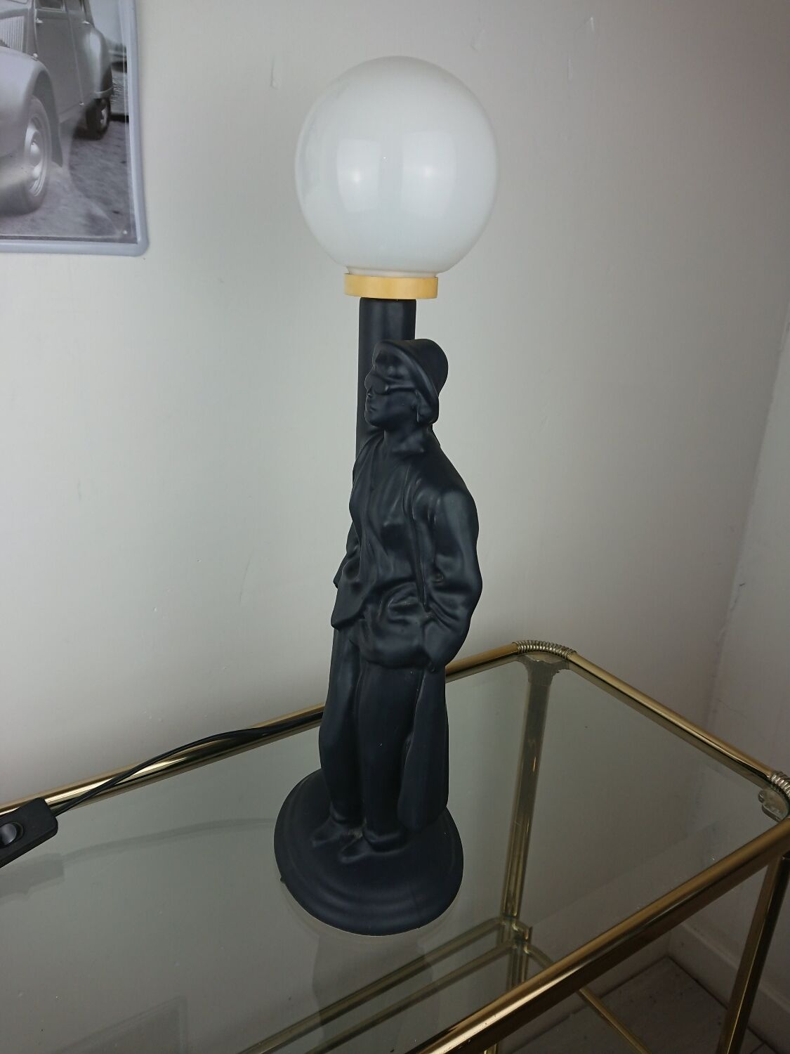 Black ceramic lamp for women, floor lamp