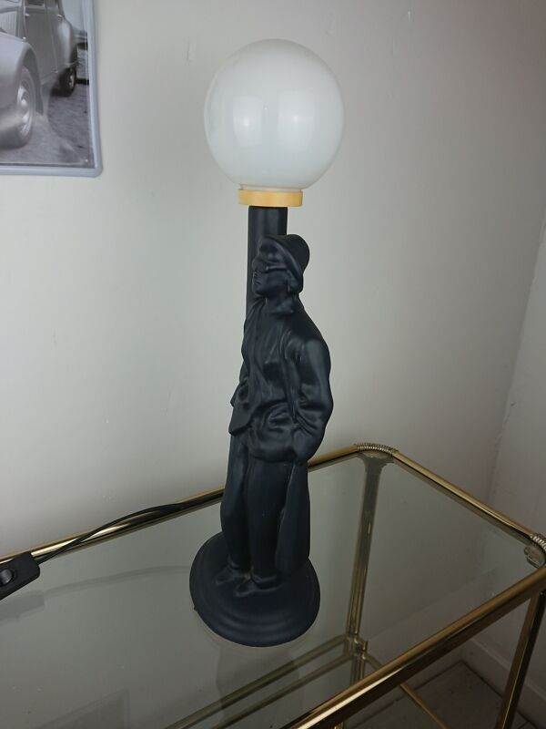 Lampe céramique noir femme lampadaire