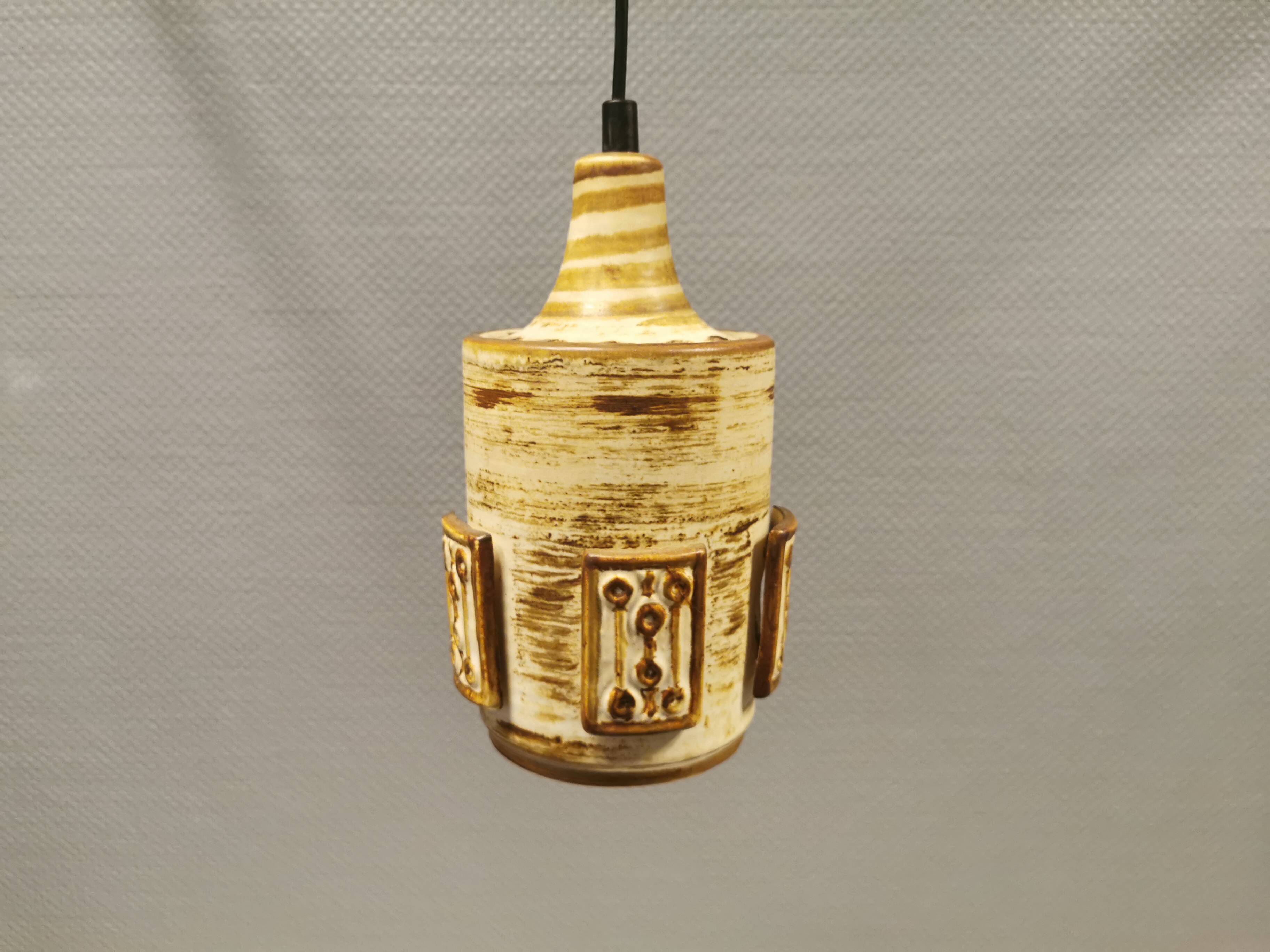 Ceramic hanging lamp by Danish Søholm, estimated 1960s.