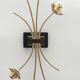 Wall lamp with brass rods and glass lampshade, 1960s