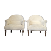 Fauteuil crapaud alcantara écru