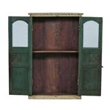 Display cabinet buffet glass old teak wood original patina