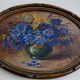 Bouquet painting on hardboard