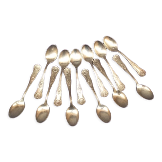 SERIES OF 12 SILVER METAL SPOONS