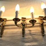 Set of 3 bronze wall lamps Louis XVI style