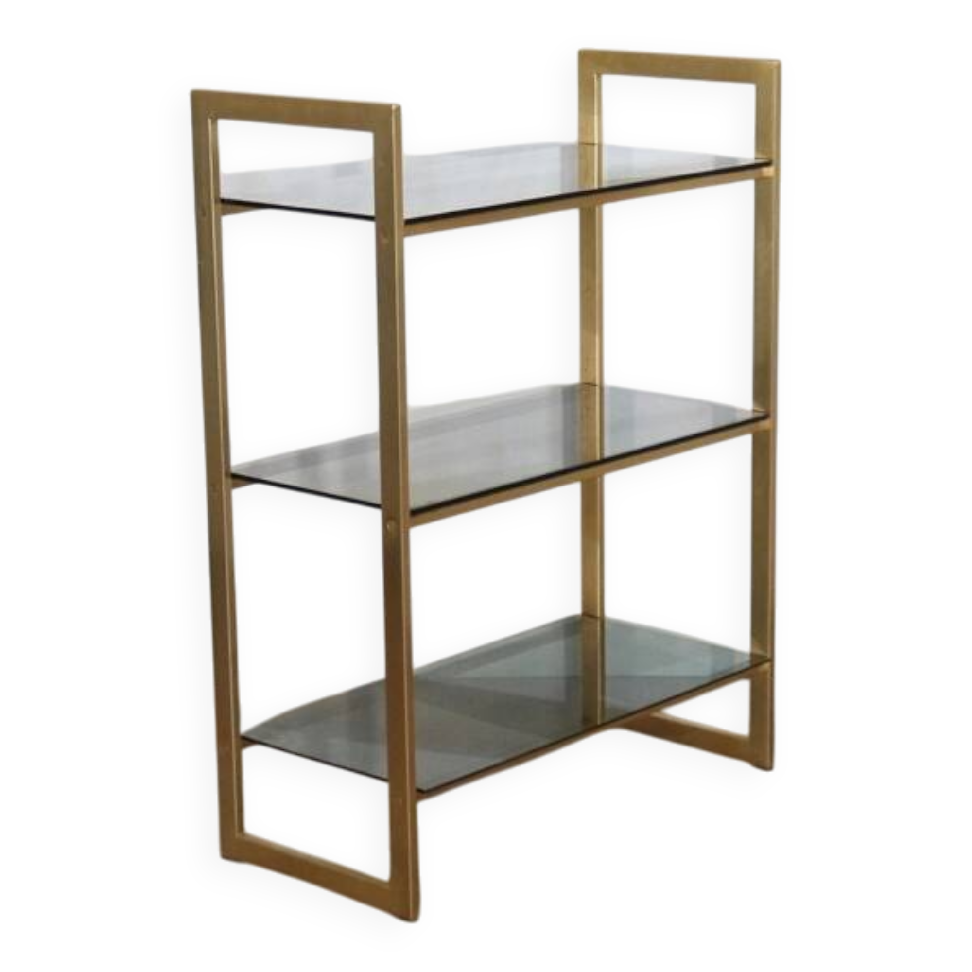 Italian glass and gold metal shelf from Artelano 1970