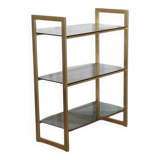 Italian glass and gold metal shelf from Artelano 1970