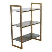 Italian glass and gold metal shelf from Artelano 1970