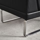 Minimalist german leather & chrome modular sofa from Klöber, 1980s