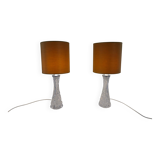 Mid-century modern crystal table lamps by Orrefors, designed by Carl Fagerlund, Sweden, 1970s.