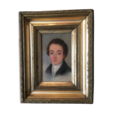 Oil on canvas mounted on panel "portrait of a young man" 19th century