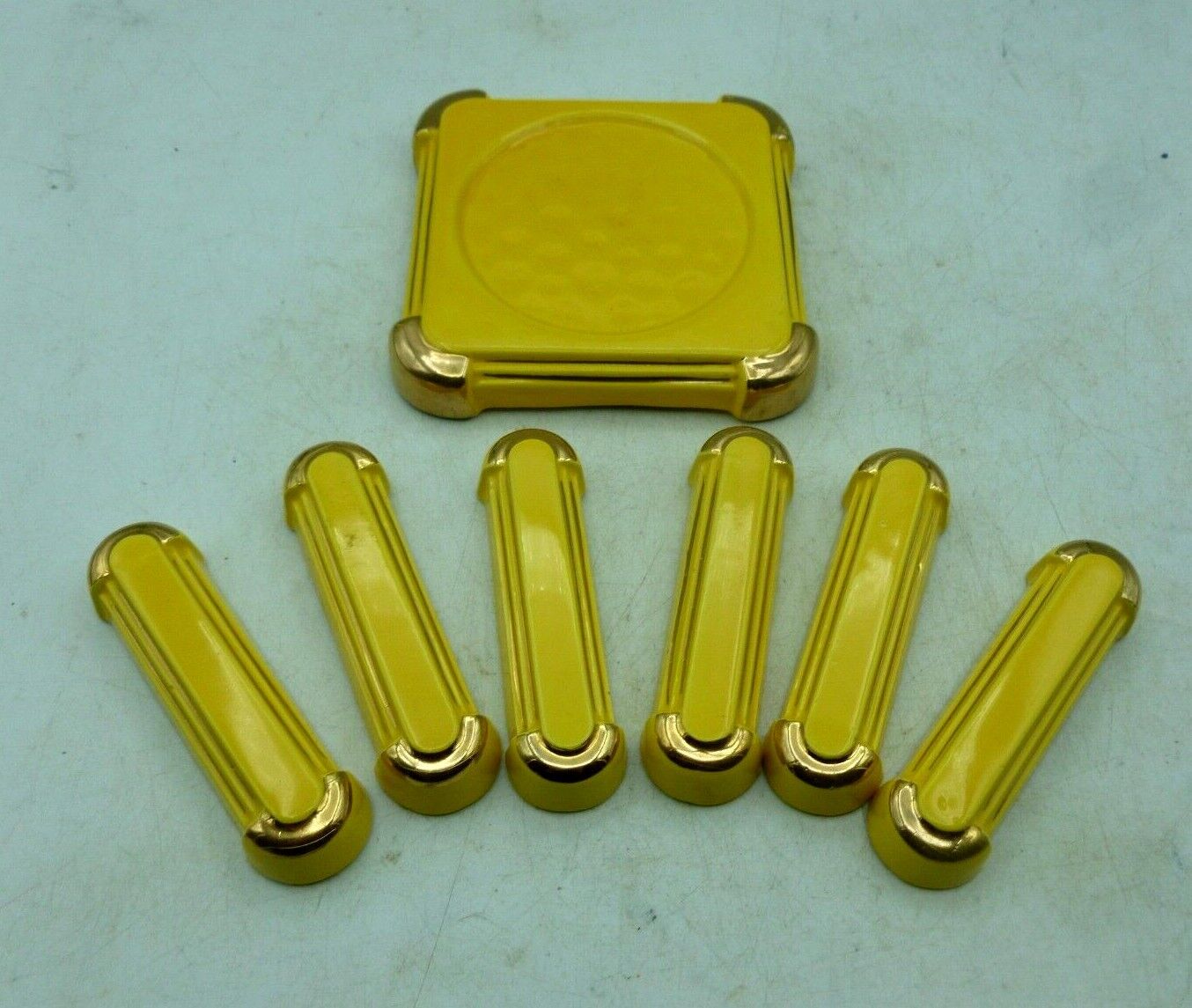 Vintage knife holder and bottle underside